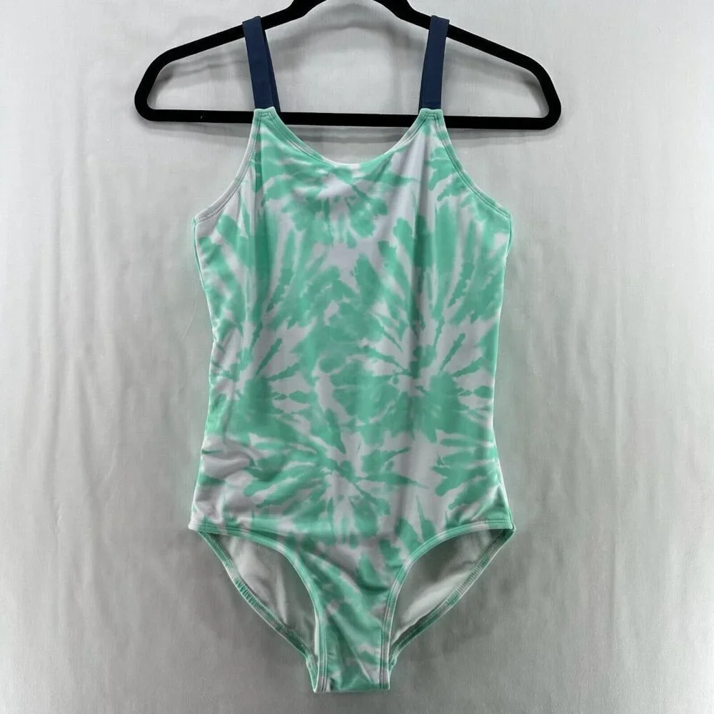 Justice Swimsuit Youth Size 16 Tie Dye One Piece Bathing Suit Beach Green